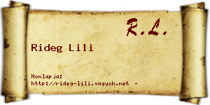 Rideg Lili névjegykártya