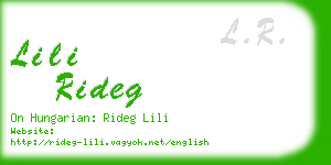 lili rideg business card